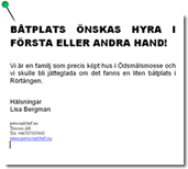 Båtplats önskas